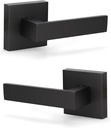 KNOBWELL 2 Pack Heavy Duty Dummy Door Lever Dummy Door Handle, Matte Black Single Sided Handle for Interior Use, for Both Right/Left Handing 0.93 Lb One Lever (Only One Side Use)