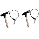 Keehui T Handle Lock Pins Stainless Steel 304 Push-Button Quick Release Pin, Pin Dia 3/8In(9.5Mm). Clamping Length 54.8Mm(2.16In) with Lanyard Cable (2)