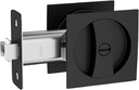 Pocket Door Hardware Black, Pocket Door Lock, Pocket Door Latch, Matte Black Contemporary Pocket Door Privacy Lock(1 Pack, Square)