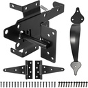 Eyourlife Gate Latch, Heavy Duty Gate Hardware Kit for Wooden/Vinyl Fence, with Self Locking Gate Latch, 2 PCS T-Hings,Gate Handle and Screws