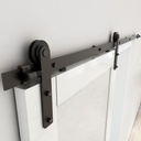 6.6FT Heavy Duty Sturdy Sliding Barn Door Hardware Kit -Smoothly and Quietly -Easy to Install Fit 36"-40 Wide Door Panel (Simple Shape Hanger)