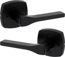 Kwikset Tripoli Lever Interior Privacy Door Handle with Lock, Door Lever for Bathroom and Bedroom, Matte Black Reversible Keyless Turn Lock, with Microban Protection