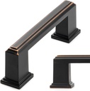 KOOFIZO Stepped Bar Cabinet Pull - Oil Rubbed Bronze Furniture Handle, 3 Inch/76Mm Screw Spacing, 10-Pack for Kitchen Cupboard Door, Bedroom Dresser Drawer, Bathroom Wardrobe Hardware