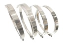 Tech Team Band-Style Clamps, 12”, 9/16” Wide, Phillips Screw, Stainless Steel, Hose Clamps, Pack of 4