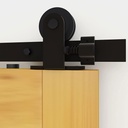 6FT Heavy Duty Sliding Barn Door Hardware Rail Kit Top Mount Black T Shape Roller Hanger Set for Single Door Use