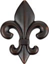 Fleur-De-Lis Oil Rubbed Bronze Drawer Knob | 2 1/2" X 1 3/4" | Handle for Antique Cabinet Door, Dresser Drawer, Old Desk | Furniture Reproduction Hardware | K34-P2682OB (10)