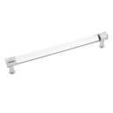 Hickory Hardware 1 Pack Solid Core Kitchen Cabinet Pulls, Luxury Cabinet Handles, Hardware for Doors & Dresser Drawers, 8-13/16 Inch (224Mm) Hole Center, Crysacrylic with Chrome, Midway Collection