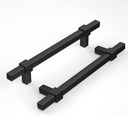 Goldenwarm 18 Pack 5 Inch Black Cabinet Handles Matte Black Drawer Pulls Black Cabinet Pulls Black Kitchen Cabinet Hardware, Zinc Alloy, 128Mm Hole Centers