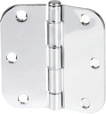 Ilyapa 18 Pack Polished Chrome Door Hinges for Doors, 3.5 X 3.5 Inch Interior Door Hinges, Silver Hinges for Doors 3 1/2 Inches, with 5/8 Inch Radius Corners