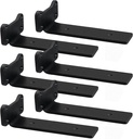 Heavy Duty Shelf Brackets Industrial L Shelf Bracket - 0.2 Inch Thick Premium Solid Steel Shelf Supports, Black Rustic Wall Brackets for Shelves - 7 Inch Floating Shelves Hardware (6 Pack)