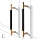 12 Pack 5 Inch 128 Mm Knurled Cabinet Handles Cabinet Pulls Aluminum Handles Pulls Gold and Black Oxidation Finish with Diamond Pattern 6" Length (5" Hole Center)