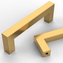 10 Pack 3''(76Mm) Brushed Brass Cabinet Pulls Kitchen Gold Cabinet Handles Stainless Steel Drawer Pulls Square Cabinet Hardware for Cupboard
