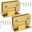 SHUESS 2 Pack 90 Degree Glass Door Hinges Frameless Heavy Duty Stainless Steel Shower Door Hinge Bathroom Gate Clamp for 8-12 Mm Glass Shower Doors Hinge Replacement Part Wall-To-Glass