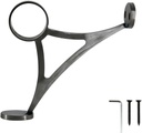 Stainless Steel 316 Grade Bar & Floor Mount Combination Foot Rail Bracket for 2" OD Bar Foot Rail Tubing, Dark Gray Finish