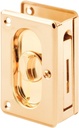 Prime-Line N 7365 Pocket Door Privacy Lock with Pull - Replace Old or Damaged Pocket Door Locks Quickly and Easily – Polished Brass, 3-3/4” (Single Pack)