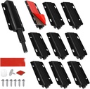 Push to Open Door Latch, 10 Pack Black Magnetic Push Latches, Adhesive Heavy Duty Touch Latch Hardware for Push to Open Cabinet, Magnetic Door Catch for Cabinet Drawer Wardrobe Kitchen Door