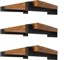 EZYDECOR Shelf Bracket 12 Inch Black Shelf Brackets Wall Mounted Industrial Shelving Brackets Metal Shelf Support with Lip (6 Pack)