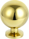 Polished-Brass Drawer Cabinet Knobs - Solid Brass Handles Hardware for Dresser Kitchen Bedroom Bathroom (5 Pack)