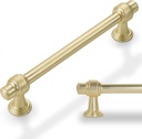 10 Pack Brushed Gold Cabinet Pulls 5 Inch Hole Centers Kitchen Cabinet Handles Zinc Alloy Gold Drawer Pulls Solid Cabinet Hardware