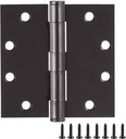 Door Hinges for Interior Doors 6-Pack 4.5-Inch X 4.5-Inch – Square Steel Door Hinge – Matte Black – Fits Standard Doors – Design House 189563