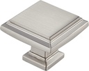 Square Knobs for Cabinets - 10 Pack / 1.3 Inch, Satin Nickel Cabinet Knobs for Kitchen Cabinets and Drawers, Modern Dresser Knobs, Bathroom Drawer Knobs, Office Hardware for Cabinets