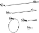 Franklin Brass Wake (5-Pack) Bathroom Set Polished Chrome 18, 24 In. Towel Bar Racks, Toilet Paper Holder, Hand Towel Holder, Hook in | Bathroom Accessory Set Towel Holder Hardware Set WAK65-PC