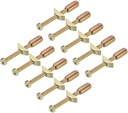 Uxcell 10 Sets Furniture Hardware Zinc Plated Half-Moon Nut Connecting Fitting Bronze Tone