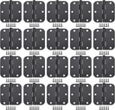 Matte Black Door Hinges 20 Pack 3.5X3.5 Inch Interior Door Hinges for Doors Rounded 5/8"" Radius Corners Iron Hinge Door round Hinge Hardware, 3.5*3.5In
