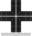 10X10 L Post Bracket 4PCS, L Flat Mending Plate for Wood 4X4,6X6 Lumber, Black Powder Coated Heavy Duty Pergola Brackets,L Beam Bracket, L Truss Bracket,L Shape Post to Beam Connectors…