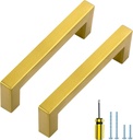 Ravinte 20 Pack Gold Cabinet Pulls 4 Inch Brusehed Brass Kitchen Cabinet Handles Gold Square Kitchen Hardware for Cabinet