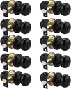Probrico 10 Pack round Privacy Door Knob(Thumb Turn Lock on the Inside), Keyless Doorknobs Interior/Exterior Lockset,Privacy Knobs for Bedroom/Bathroom,Black Modern Design Door Hardware