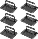 SEUNMUK 6 Pack 6 X 4 Inch Spring Loaded Recessed Handle, Medium Black Iron Recessed Pull Handle with Padded Grip for Case Box Chest Cabinet Speaker
