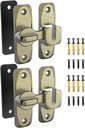 90/180 Degree Flip Barn Door Lock, Protect Privacy - Security Door Latch, Small Gate Latches Hardware for Barn, Garden, Bathroom, Cabinet, Window, Sliding Door (Bronze-2Pcs)