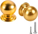 10 Packs Vintage Drawer Ball Shape Knobs,1 Inch Brass Cabinet Knobs,Alloy Solid Ball Cabinet Pulls, Metal Hardware for Living Room,Kitchen Cabinet,Drawers,Gold