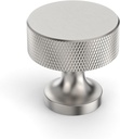 Alzassbg 10 Pack Brushed Satin Nickel Cabinet Knobs, 1-1/4 Inch(30Mm) Diameter Cabinet Hardware Knurled round Knobs for Cupboard and Drawers AL6066SN