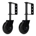 4.3" Heavy Duty Spring Loaded Gate Caster with Bearing, Drag Gate Wheels with 360° Swivel for Wooden Gate Fence, Metal Tube Gate, anti Sag Gate Kit with Bear, 200 Lbs Capacity, 2 Pcs, Black