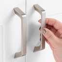 3-3/4 Inch Hole Centers, Brushed Nickel Arch Kitchen Cabinet Pull Handle ZP2210 | Pack of 10, Solid Hardware for Drawer, Dresser, Bathroom, Vanity, Furniture Door, Cupboard, Bedroom, 3.8"