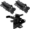 Heavy Duty Self Closing Gate Hinge and Self Locking Latch Hardware Kit for Wooden/Vinyl Fence, Stainless Steel 90 Degree Adjustable Hinges&Post Mount Automatic Gate Lock, Black Finish,1Pack
