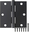 30 Pack Matte Black Door Hinges 3.5 X 3.5 Inch Interior 3 1/2 Inch Door Hinges for Doors Square Radius Corners Flat Iron Hinge 3 ½"X 3 ½" Door Hardware Controls