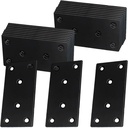 50-Pack Black Flat Mending Plates,Stainless Steel Straight Mending Plates,Heavy Duty Metal Brackets for Brace,Wood Furniture Fence Bookcase
