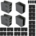 Stainless Steel Square Flat Back Glass Clamp 45 X 45 Mm for 1/4" - 3/8" Tempered Glass or Laminated Glass (Matt Black Finish, 45 X 45 Mm, 40 Pcs GC-045FB)