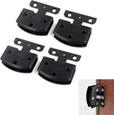 AWEN 4Pcs Glass Doors Hinge Cupboard Showcase Wine Cabinet Clamp Ambry Gate Hinges Replacement Parts, Black