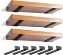 6 Pack Heavy Duty Shelf Brackets 10 Inch, Floating Shelf Brackets(1/5”-Thick), L-Shaped Wall Shelf Brackets Hidden & Decorative Shelf Bracket Black