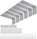 Floating Shelf Brackets 6 Inch - L Heavy Duty Shelf Brackets for Wood, Stainless Steel Bracket Hardware Supports for Shelves 6 Packs