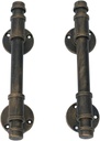 Barn Door Pull Handle,Rustic Exterior Door Handle and Pulls,Industrial Pipe Interior Door Knobs,Iron Front Sliding Door Handle,Gate Handles Door Hardware,Oil Rubbed Bronze 12In(2Pcs)