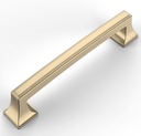 Amerdeco 10 Pack Brushed Brass Cabinet Pulls 5 Inch(128Mm) Hole Center Cabinet Hardware Kitchen Cabinet Handles for Bathroom Brass Drawer Pulls Dresser Pulls ZH0010