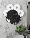 Turkey Toilet Paper Holder Rack, Gardlister Matte Black Decorative Toilet Paper Storage & Organizer for Extra 8 Rolls, Funny Farmhouse Bathroom Hardware Accessories