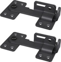 Flip Latch Lock,180°Design Heavy Duty Gate Latch with Padlock Hole,Safety Door Bolt Latch Lock Suitable for Wooden Fences,Barn Door Lock,Fence Gate,Shed Lock,Cabinet,Black (2 Pcs)