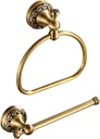 Antique Toilet Paper Holder Hand Towel Holder 2 Pieces Set Bathroom Hardware Towel Ring Tissue Roll Holder Toilet Tissue Holder Antique Bathroom Accessories Set Wall Mount Stainless Steel