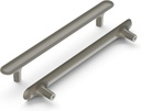 Hickory Hardware 5 Pack Solid Core Kitchen Cabinet Pulls, Luxury Cabinet Handles, Hardware for Doors & Dresser Drawers, 6-5/16 Inch (160Mm) Hole Center, Satin Nickel, Maven Collection